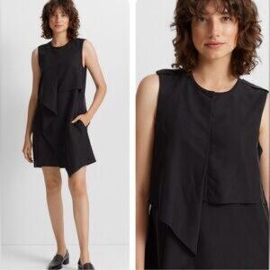 Club Monaco Sleeveless Drape Front Dress w/ Pockets
